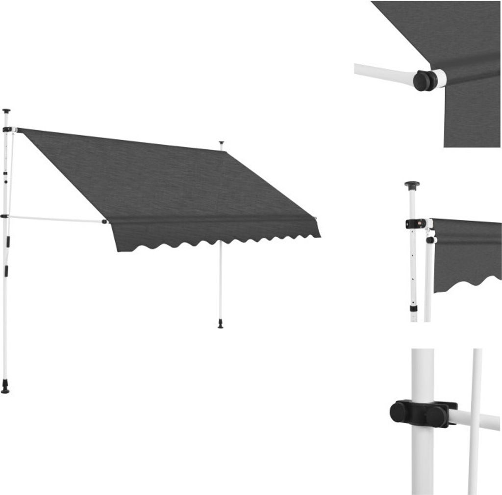 vidaXL Tenda a scomparsa manuale 250 cm antracite - Tende Immagine del prodotto 