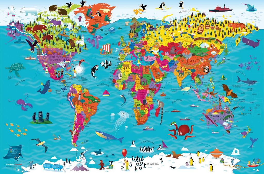 Childrens World Map Mtu – Lingua: Inglese