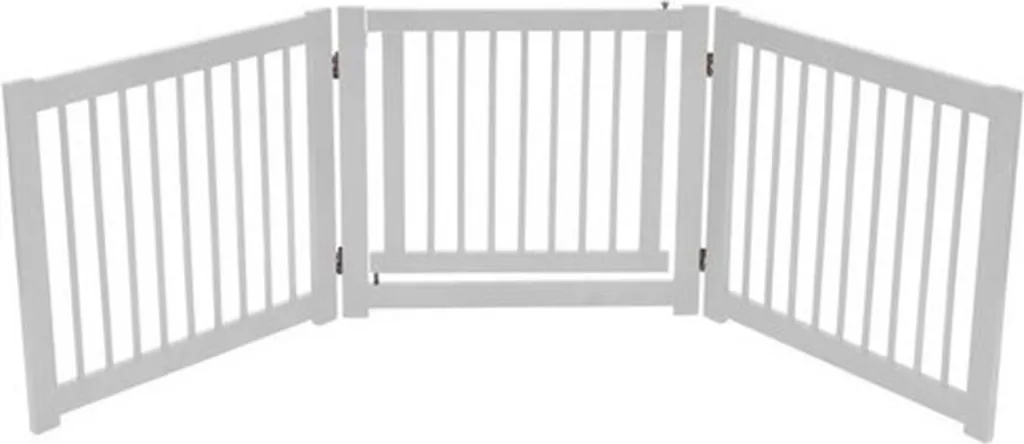 Barriera Cani Legno COSTWAY 3 Pannelli: Recinto per Scale e Porte