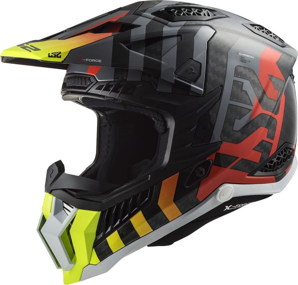 LS2 MX703 C X-FORCE BARRIER Crosshelm M in gelb/rot