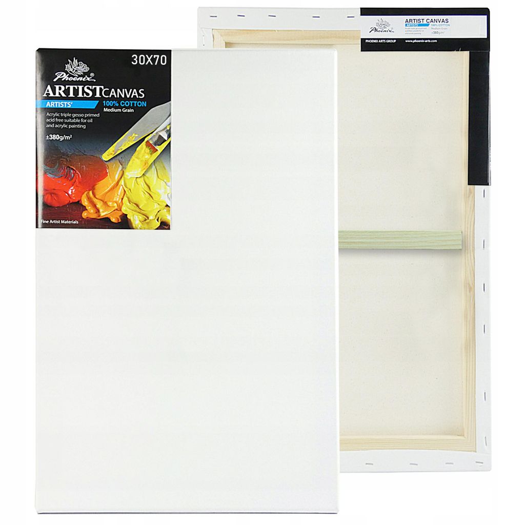 Leinwand auf Keilrahmen, grundiert 30x70 cm. Phoenix Premium