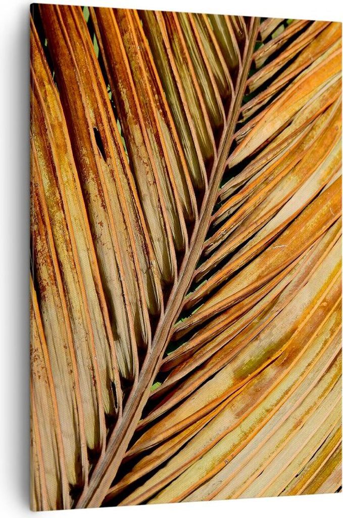 Bild auf Leinwand - Leinwandbild - Einteilig - Orange Blatt Tropisch - 70x100cm - Wand Bild - Wanddeko - Wandbilder - Leinwanddruck - Wanddekoratio...