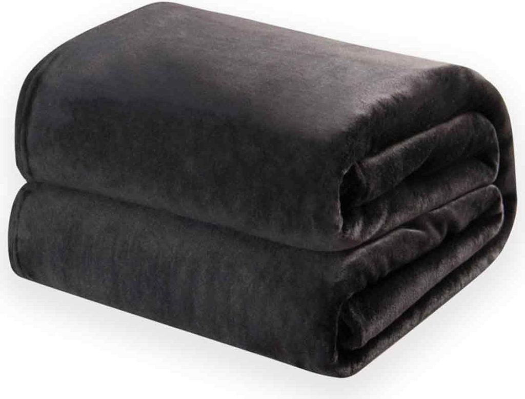 Extra dicke, herzhafte Plüschdecke – 500 g/m², warme Kingsize-Decke für Winter, Herbst, Couch, Bett (Mattschwarz, 274,3 x 228,6 cm)