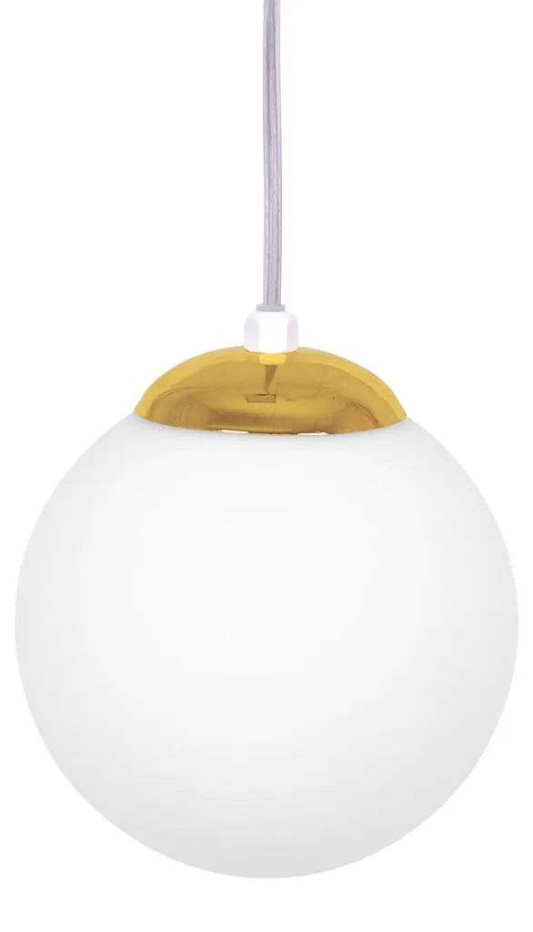 Suspension Design ELMO en Verre Opalin et Finition Dorée - Format 90cm
