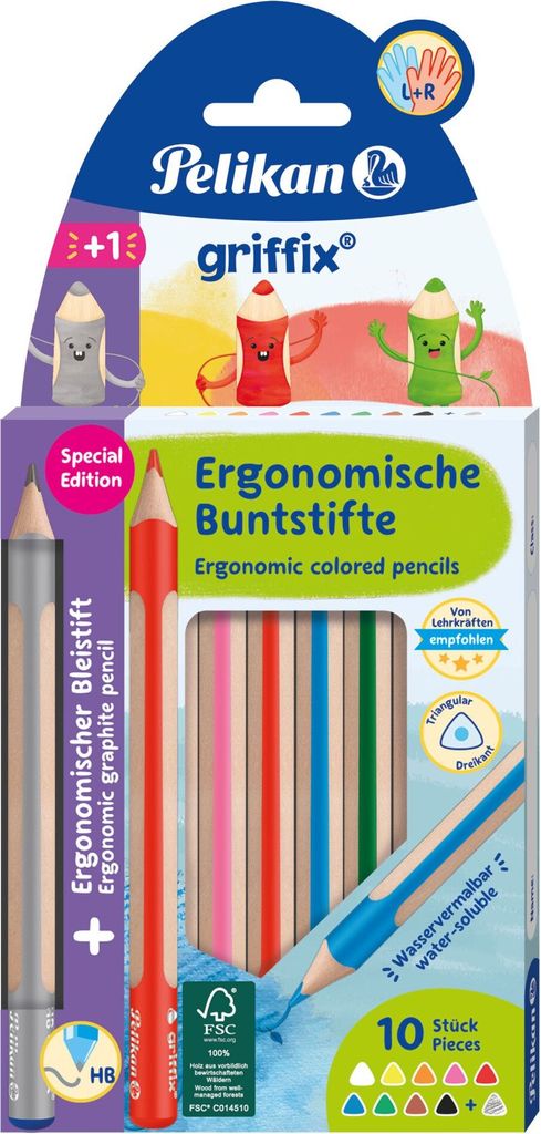 Pelikan griffix Bunts./Bleist. Mix 10 Stück in Faltschachtel