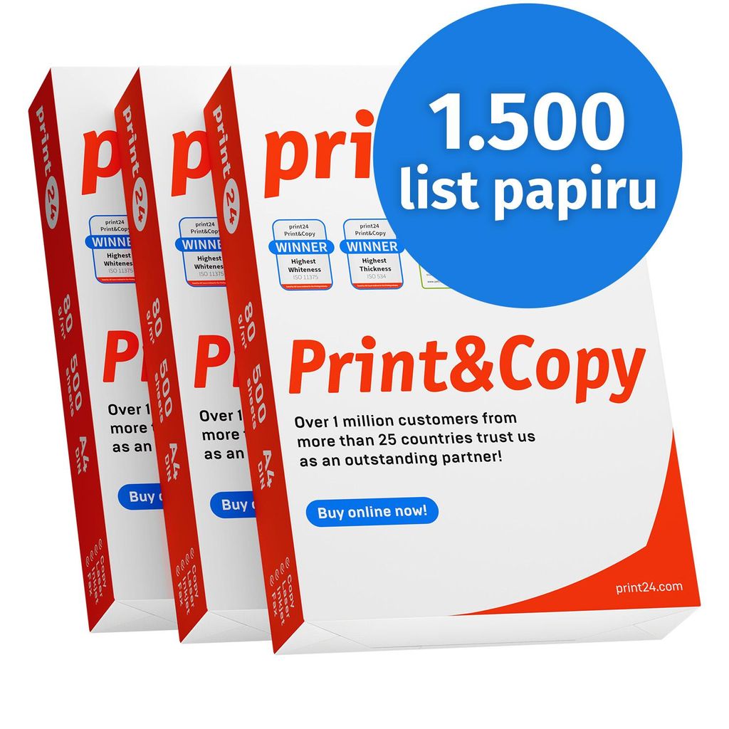 print24 Tiskárny papír Kopírovací papír 1500 listů 3 x 500 Obrázek produktu 