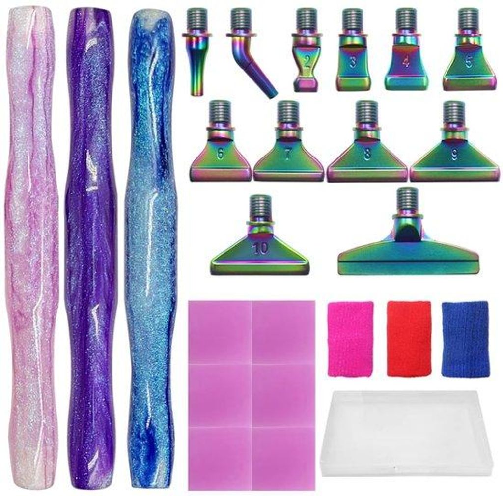 Diamantverfset, 24-teilig, metalen punten, schroefdraadpunten, DIY-Schildermaterial