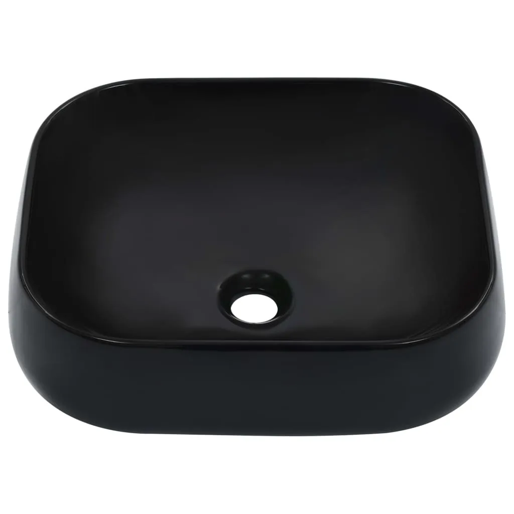 vidaXL Lavabo Ceramica Nera 44,5 cm | Lavandino Arredo Bagno Design