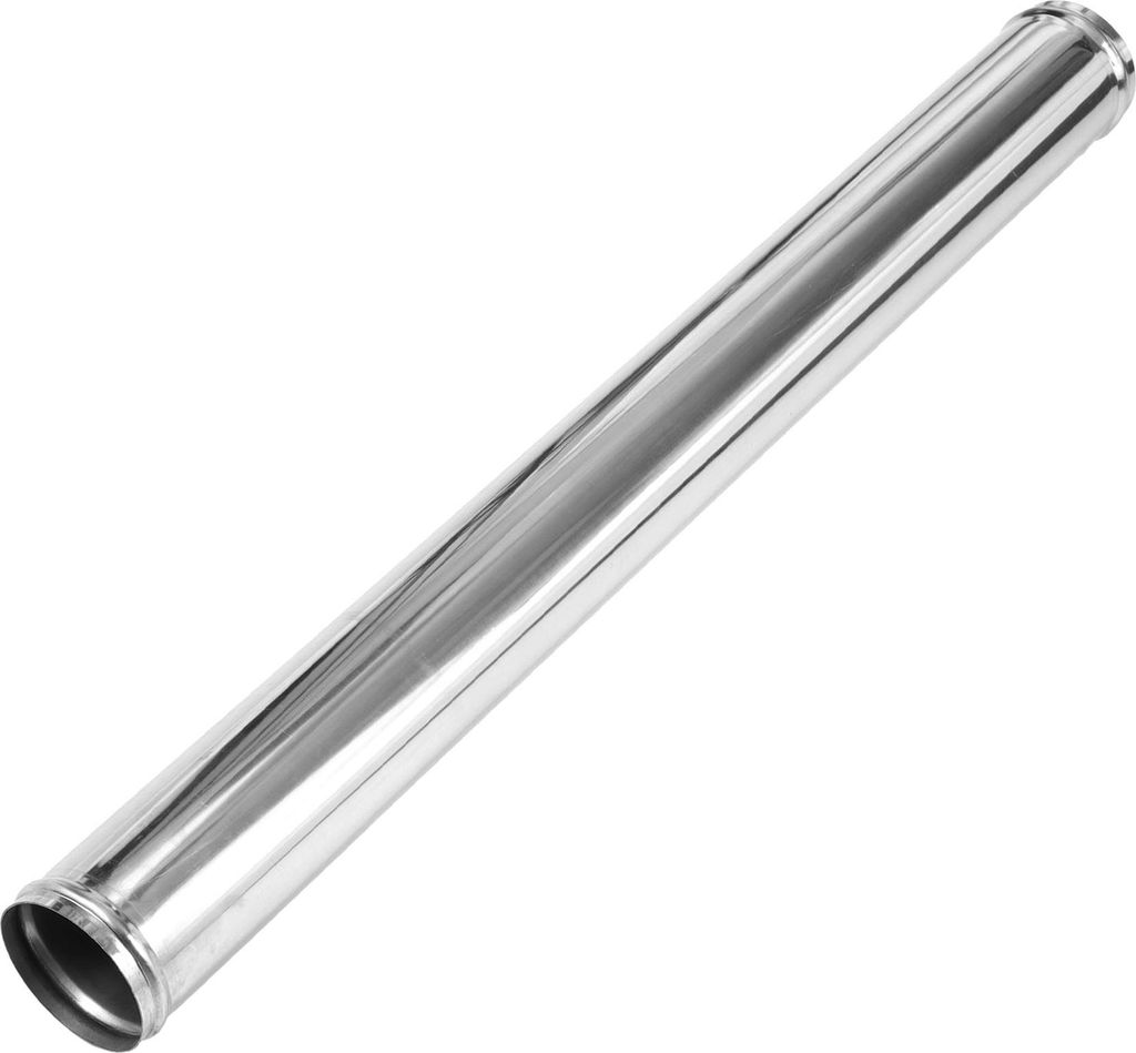 Gerader Auspuffrohrschlauch mit Perlenrolle DIY Benutzerdefiniertes Auto Modifiziertes Auspuffrohrrohr 2,75" OD 30" Länge Edelstahl Silberton