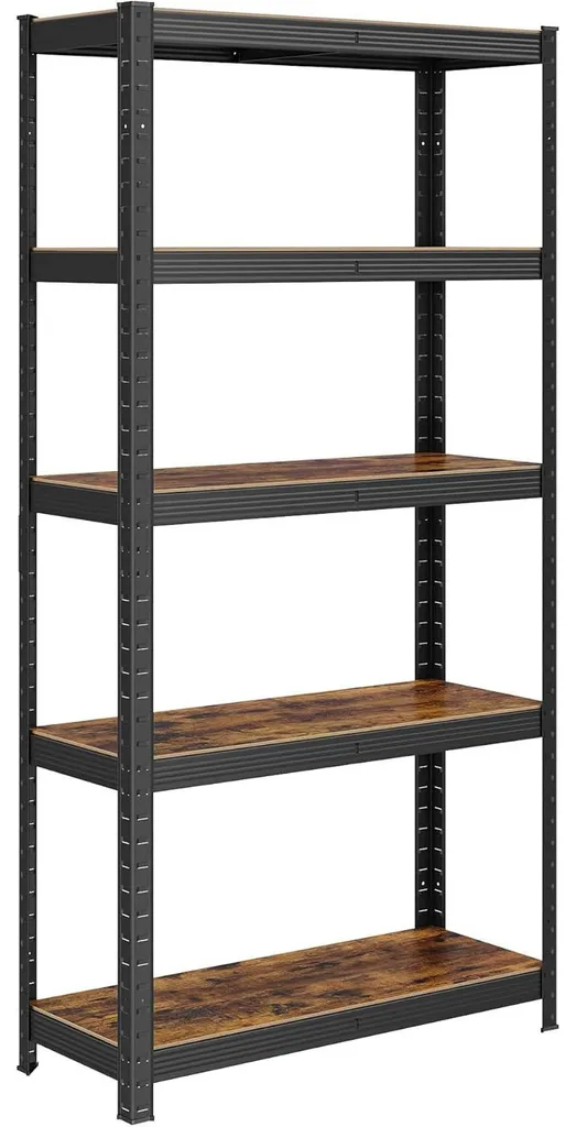 Étagère Vintage Leobert en Bois et Métal - Rangement Robuste 150 cm
