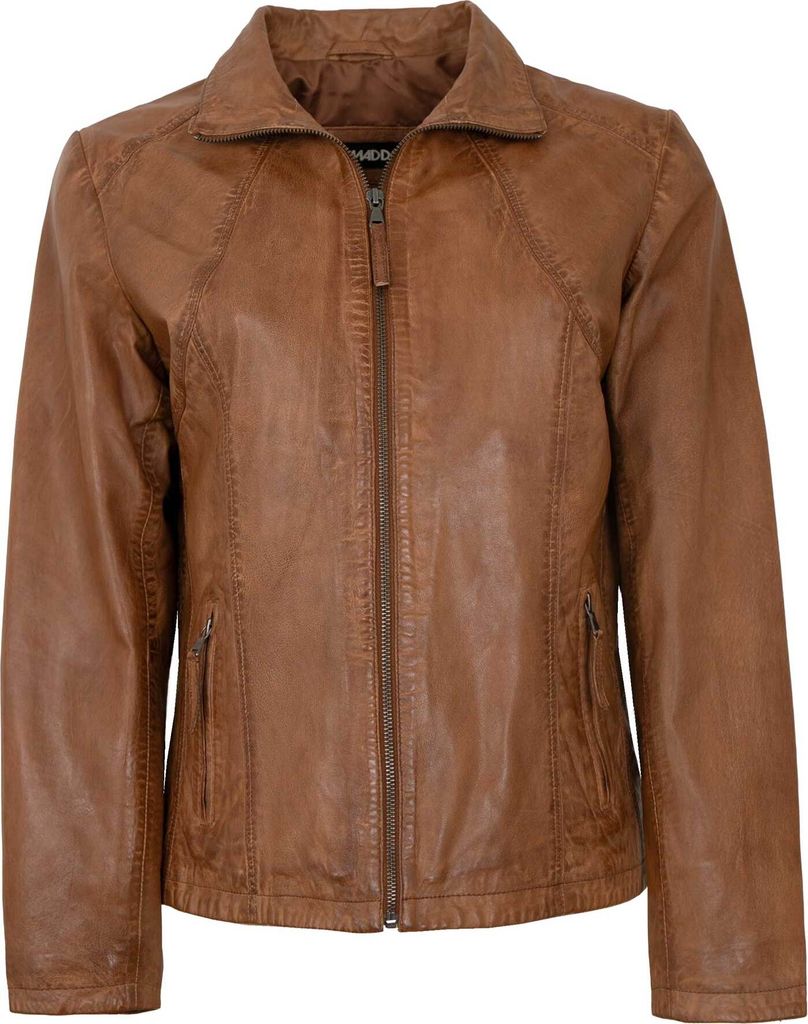 MADDOX - Damen Lederjacke Lammnappa cognac : 44