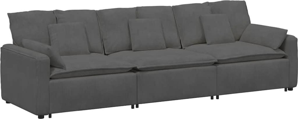 Modulares Sofa mit Kissen Dunkelgrau