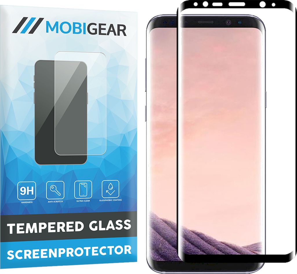 Mobigear Premium Samsung Galaxy S8 Plus Panzerglas Gehärtetes Glas Displayschutz - Hüllenfreundlich - Schwarz