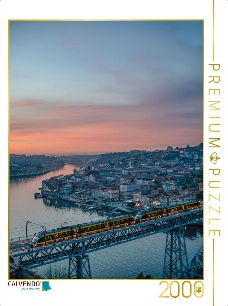 CALVENDO Puzzle Ponte Luis I im Abendrot 2000 Teile Puzzle hoch | 2000 Teile Lege-Größe 90x67cm Foto-Puzzle für glückliche Stunden