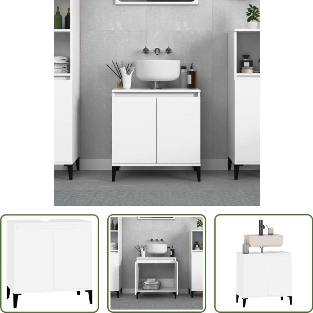 The Living Store Vanity unit white 58x33x60 cm materiál na Obrázok produktu 