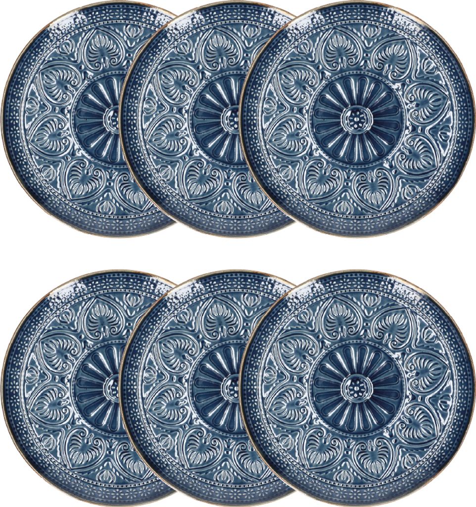 HOMLA 6er-Set INDIE Essteller navy blau 27 cm