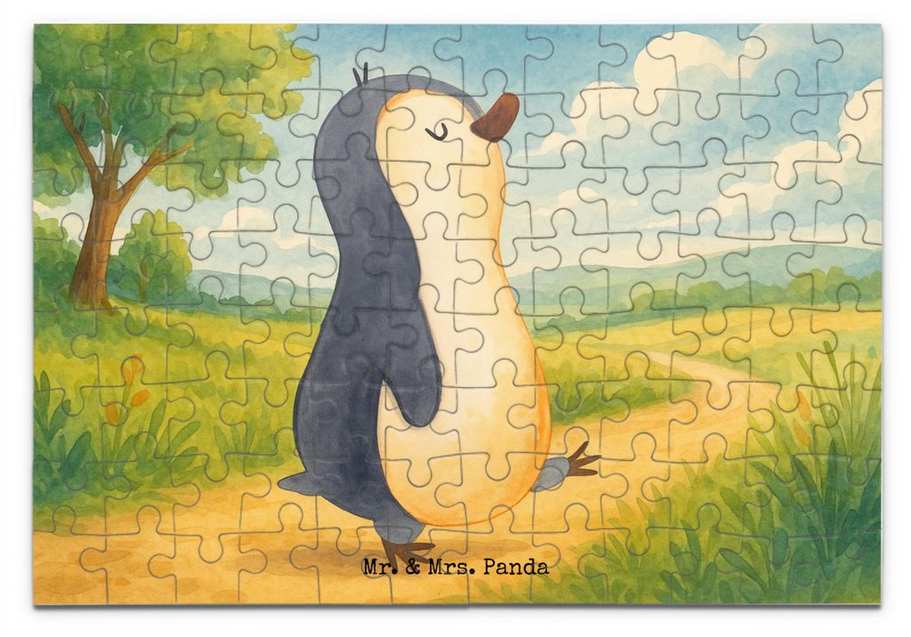 Mr. & Mrs. Panda Puzzle Pinguin marschieren Design 96 Teile - Weiß - Geschenk, 2000, 1000, Bruder, Pinguine, Schwester, 1500, Familie, 500, 300