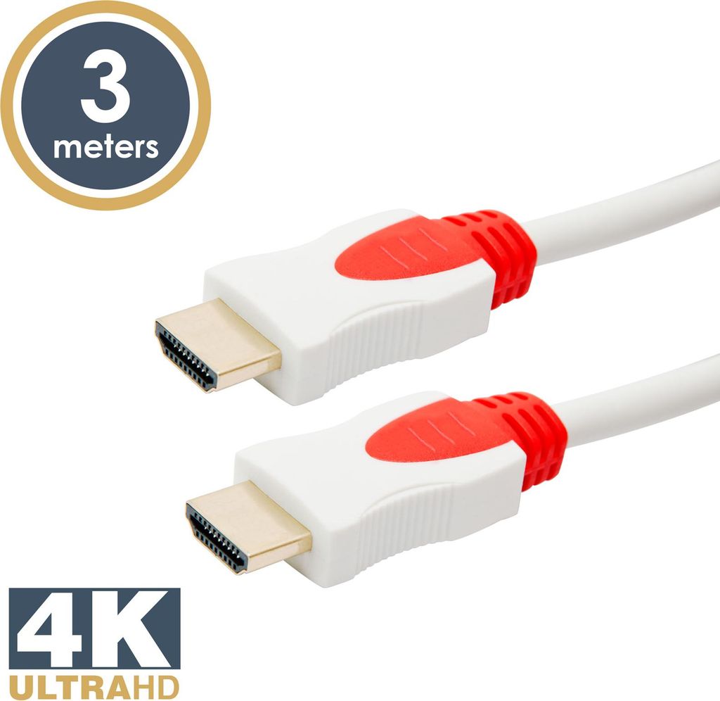 HDMI 2.0 Kabel – 3 Meter – Unterstützt 3D und 4K (4096×2160 @ 24Hz) – TrueHD & DTS-HD – Doppelt geschirmt – 24K vergoldete Anschlüsse ...