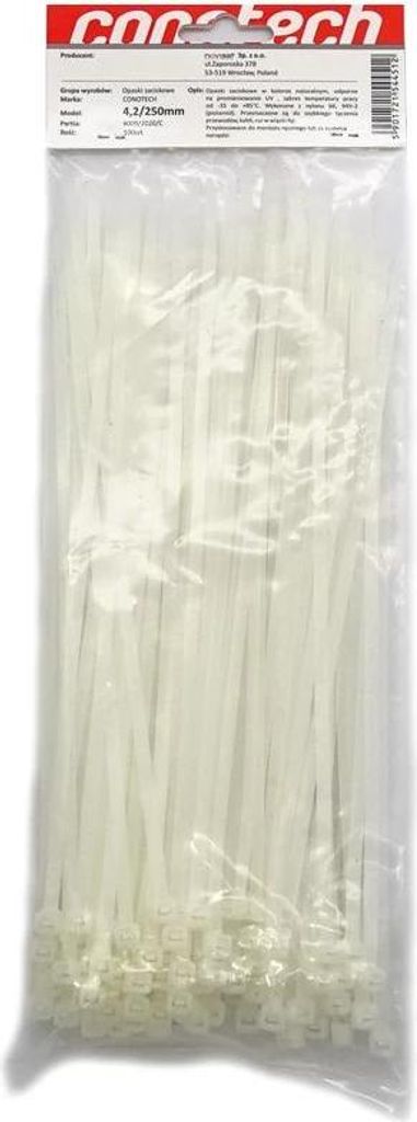 Klemmbinder 4,2x250 weiß 100 Stück NS