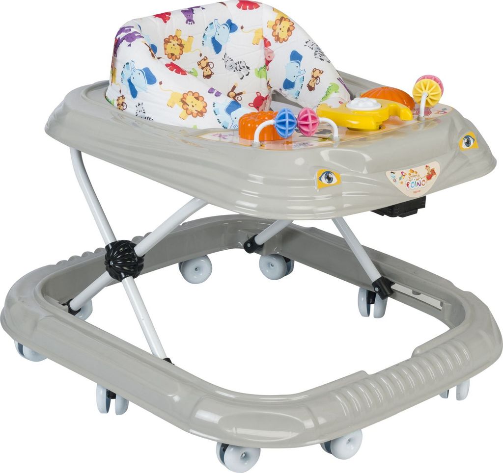 Baby Gehwagen Gehfrei Lauflernwagen Babywalker Lauflernhilfe Alpina, Farbe:Grau