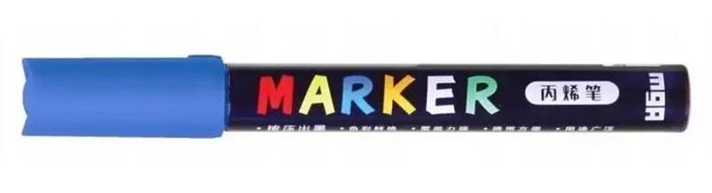Acrylmarker 1-2mm blau (6Stk) M&G