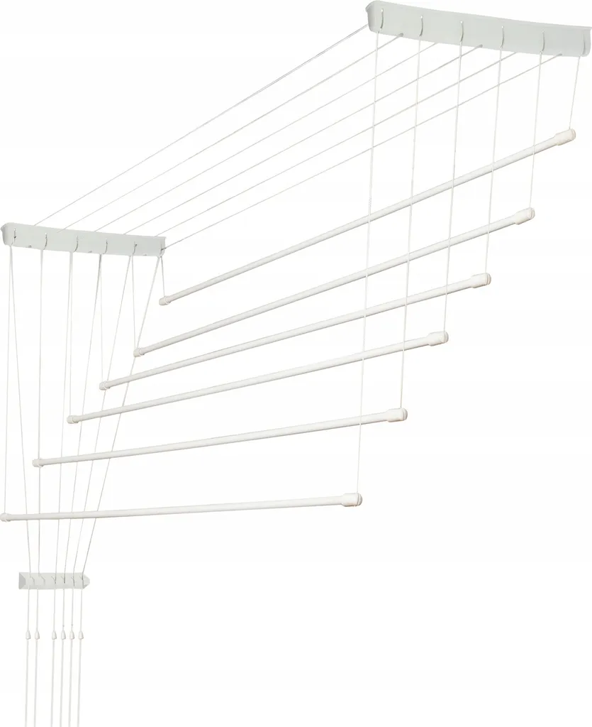 Séchoir plafond pour gagner de la place Torp - 6 barres 90 cm blanc
