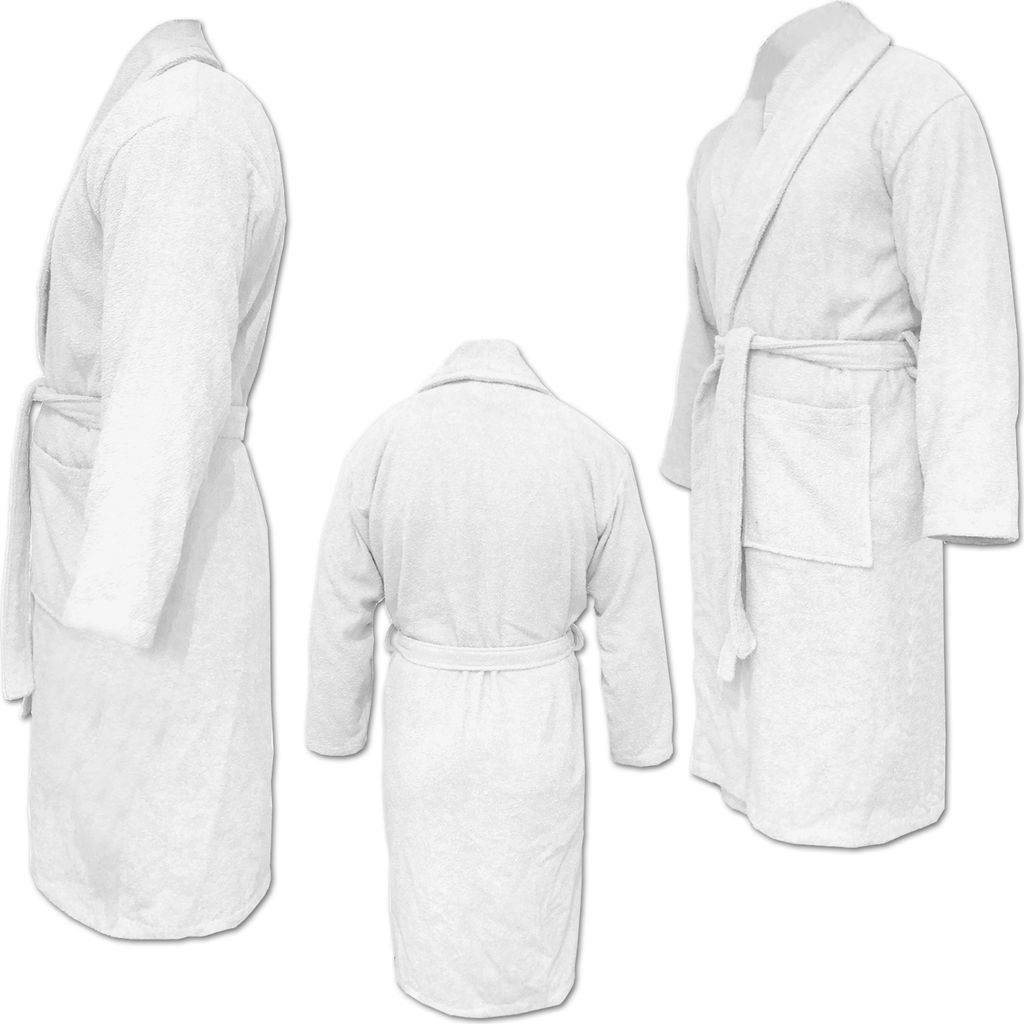 HOMELEVEL Frottee Bademantel Reisebademantel 100% Baumwolle Produktbild 