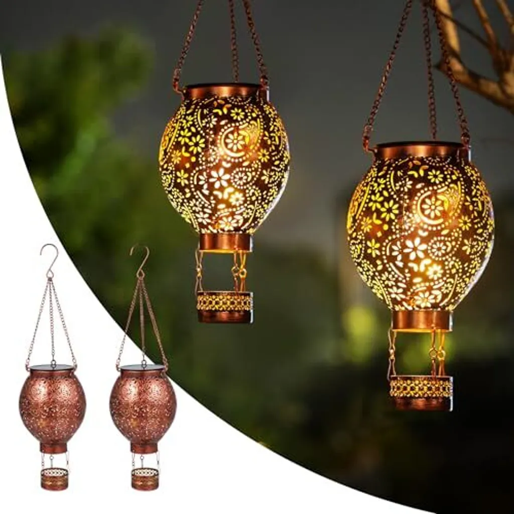 2 Lanterne LED da Esterno Metallo IP65 - Atmosfera Orientale Giardino