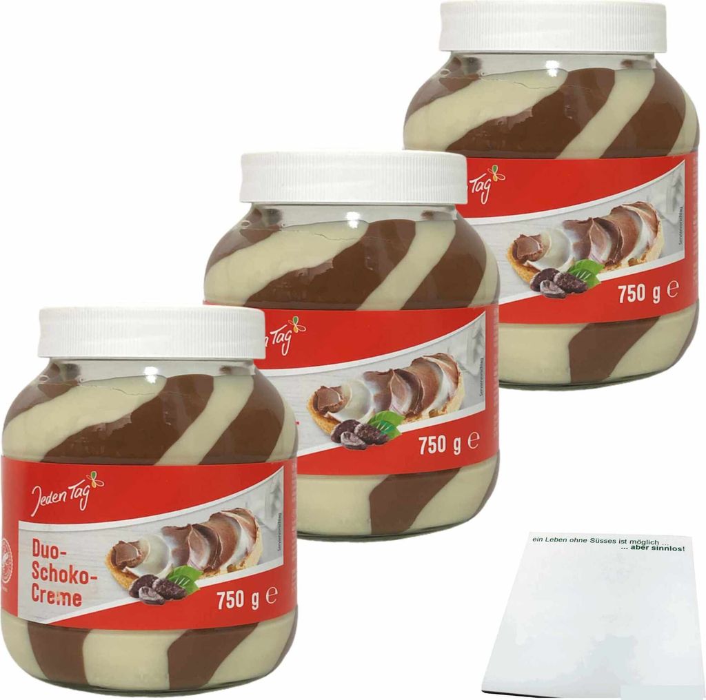 Jeden Tag Duo-Schoko-Creme Süßer Brotaufstrich 3er Pack Produktbild 