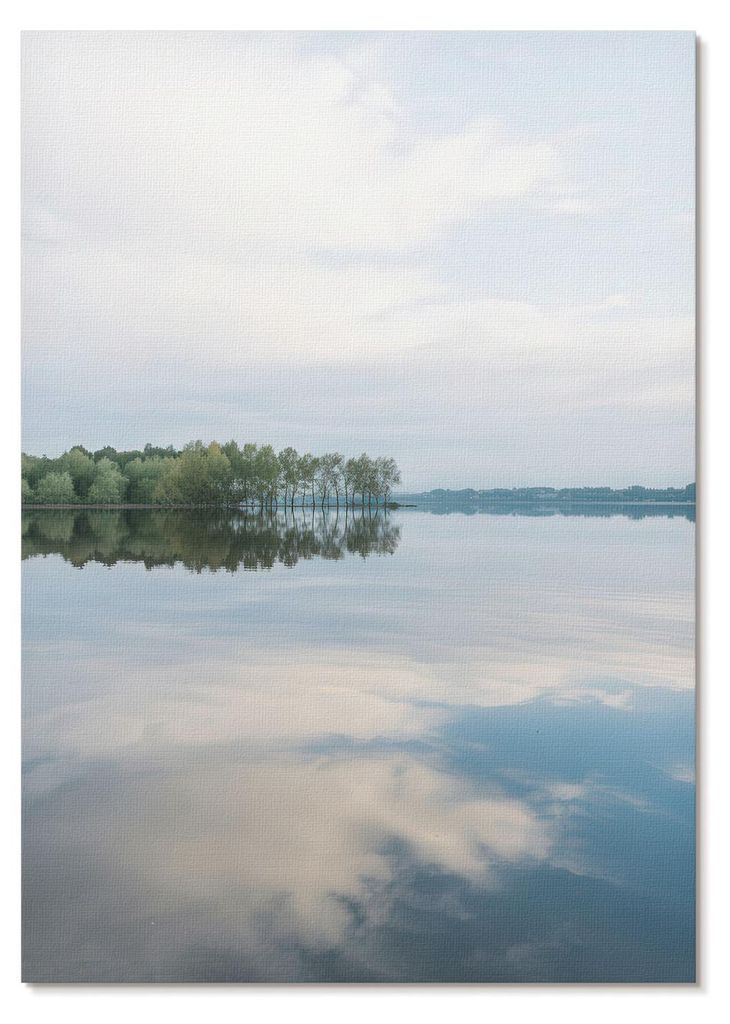 POSTER - 42x59 cm (A2) - Wandal - Ruhiges Wasser, Bäume spiegeln sich im Himmel, Landschaft - Wandbild für Wohnzimmer Schlafzimmer & Flur, Modern...