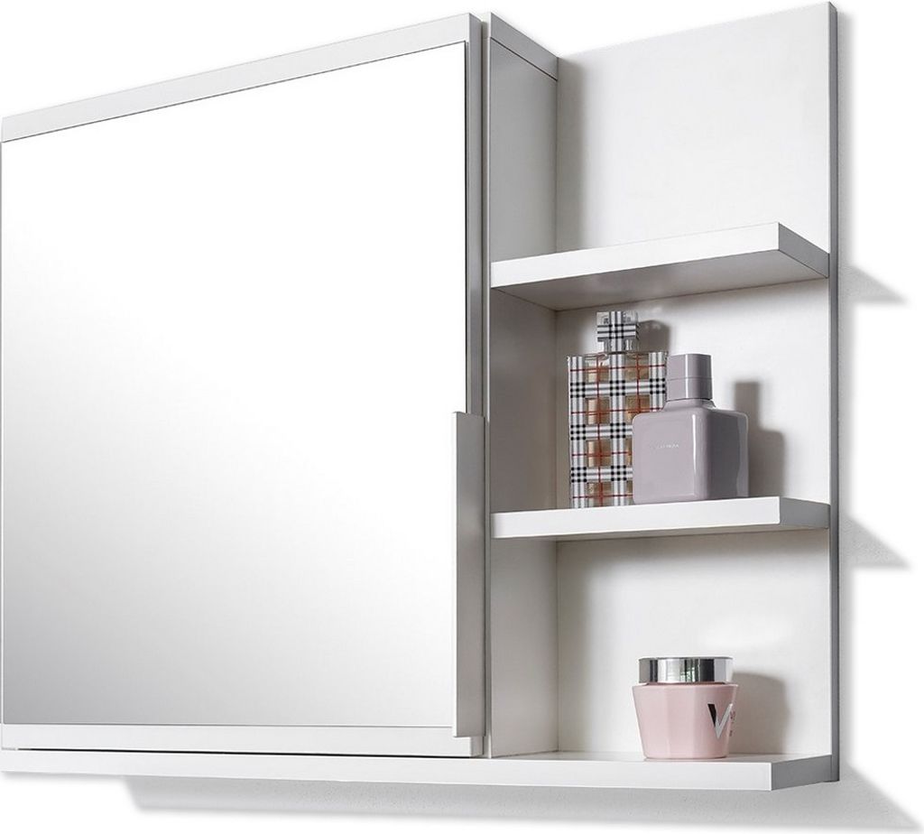Badezimmerschrank mit Spiegel mit Ablagen, weiß R Produktbild 