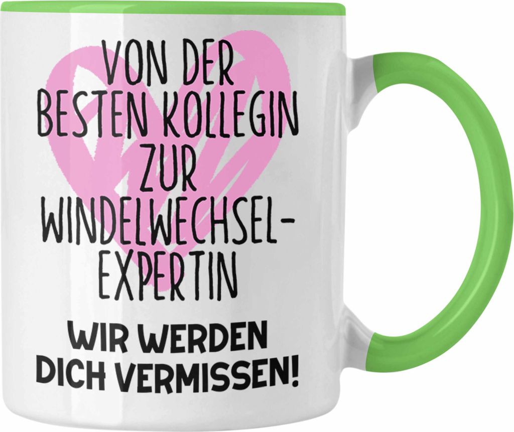 Trendation - Mutterschutz Geschenk Kollegin Tasse Abschied Werdende Mama Abschiedsgeschenk Arbeitskollegin Von Bester Kollegin Zur WIndelwechsel-Ex...