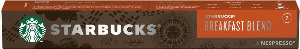 Starbucks Breakfast Blend, Medium Roast, Röstkaffee, Nespresso kompatibel, Kaffeekapseln, 10 Kapseln, 12505337