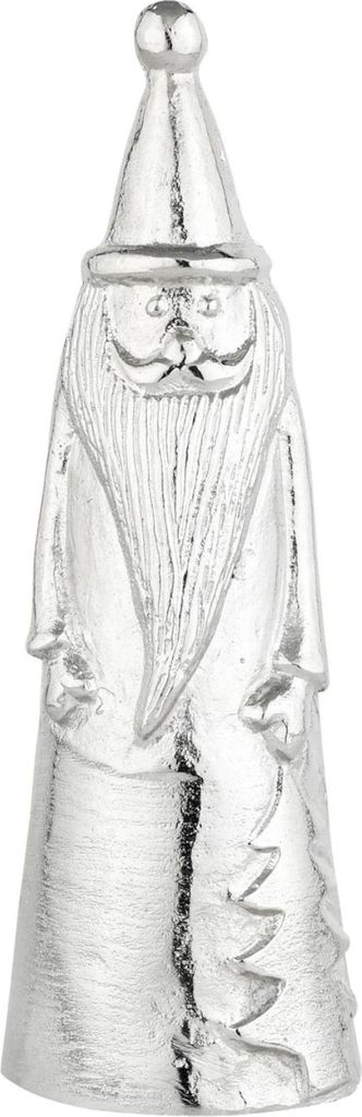 Marrakesch Weihnachtsdeko Santa groß 27 cm | Dekofigur Weihnachtsmann aus Aluminium in Silber | Moderner Nikolaus Aufsteller für Tisch Regal & Fe...