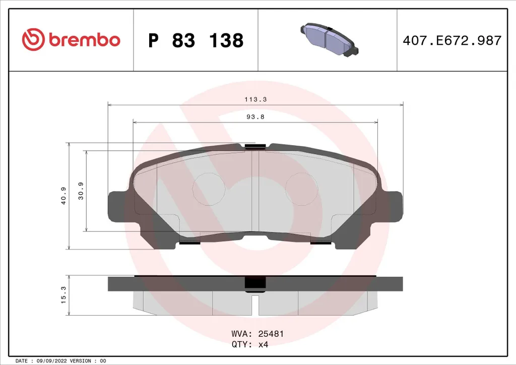 Plaquettes Brembo P 83 138 : stop aux bruits de freinage sur Highlander