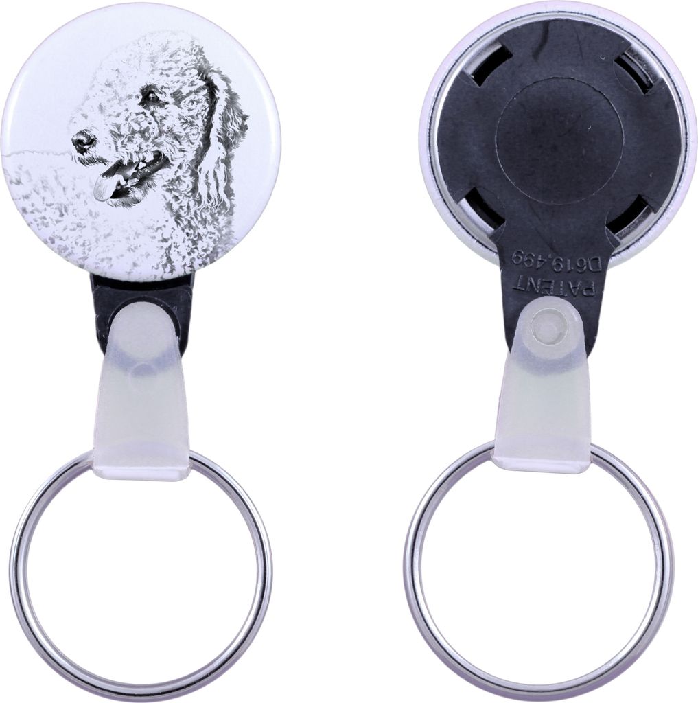 Bedlington Terrier, Rothbury Terrier - Schlüsselanhänger mit dem Bild eines Hundes, Anhänger mit dem eigenen Grafikdesign der Marke Art-Dog