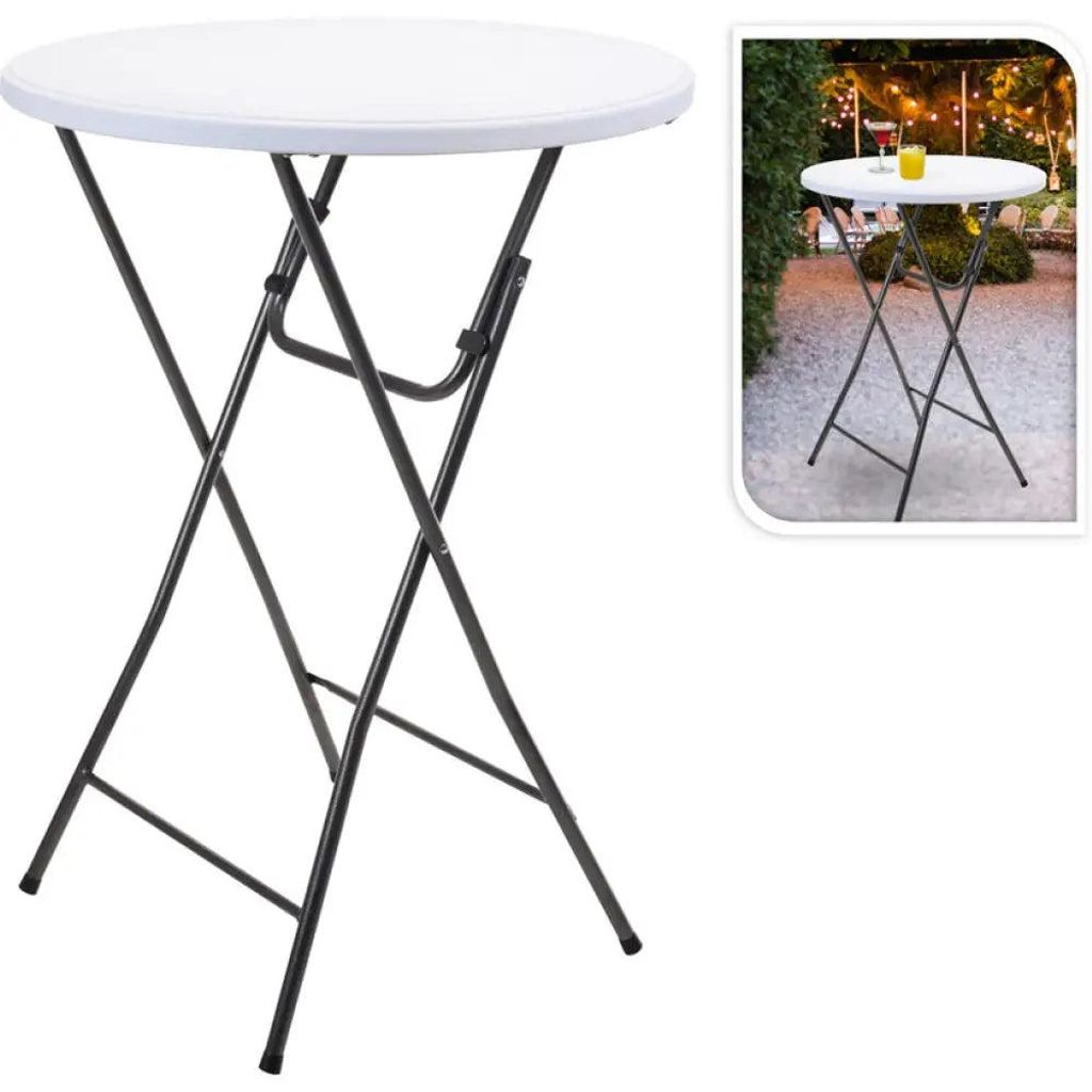 Progarden Klapptisch Anthrazit Weiß Ø 80 x 110 cm Produktbild 