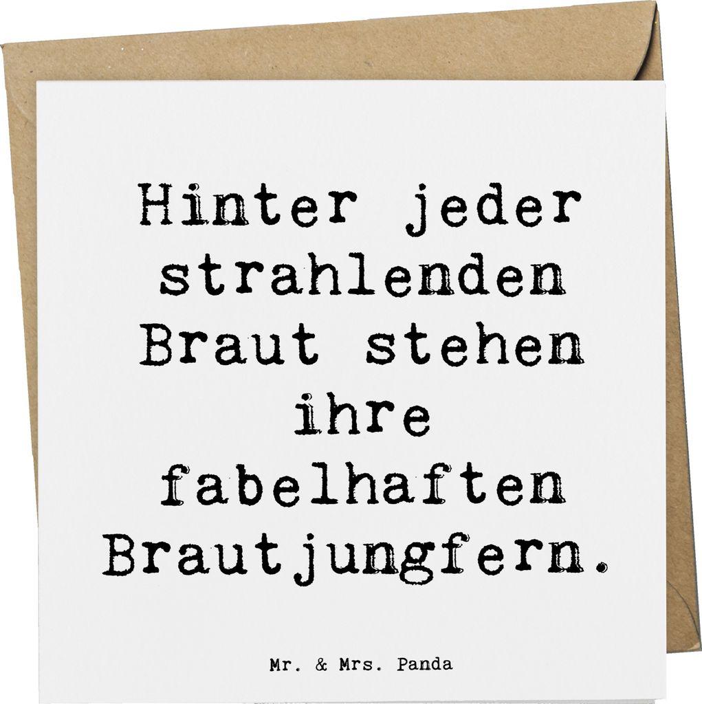 Mr. & Mrs. Panda Grußkarte Spruch Fabelhafte Brautjungfern - Weiß - Geschenk, Unterstützung, Geschenke, doppelkarte, Hochzeitsvorbereitungen, Gl...
