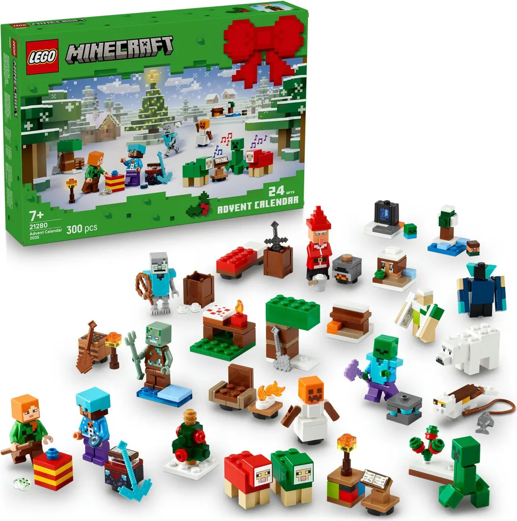 Calendrier de l'Avent LEGO Minecraft 2025 avec 24 Jouets et Figurines 21280