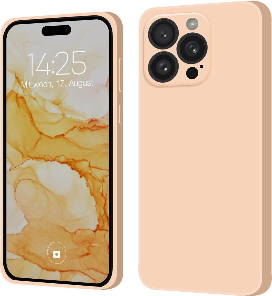 Hülle für Apple iPhone 16 Pro Case Cover Bumper Silikon Softgrip Schutzhülle Farbe: Rosa