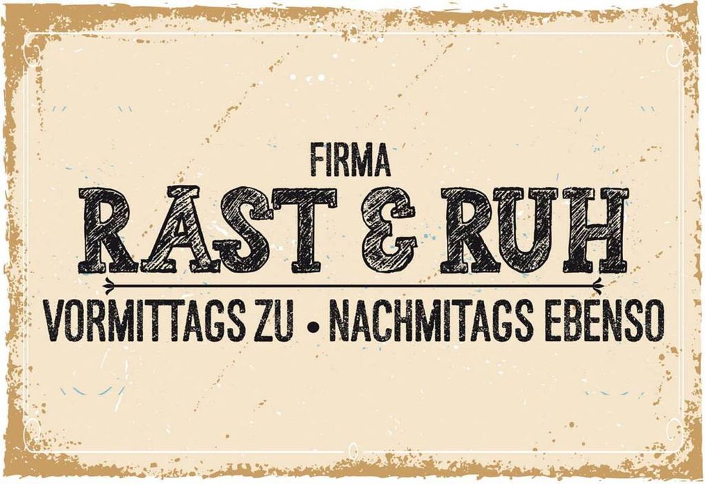 vianmo Holzschild 12x18 cm Firma Rast & Rzh Vormittags zu