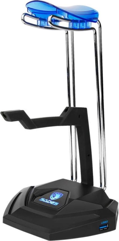 SADES SA-W10 Anubis' Staff Headset Ständer, USB, schwarz/blau