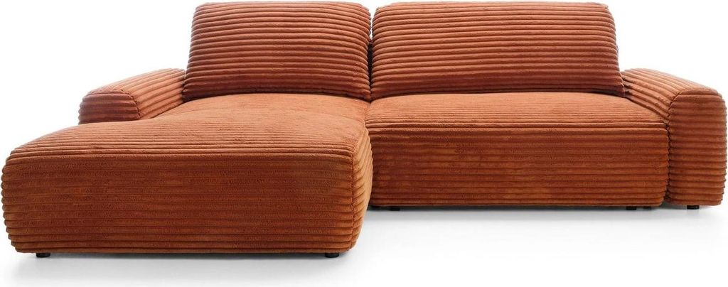 Ecksofa VIGO Ambience 09 Rostrot Kupfer Cord Breitcord Schlafsofa Bettkasten Links
