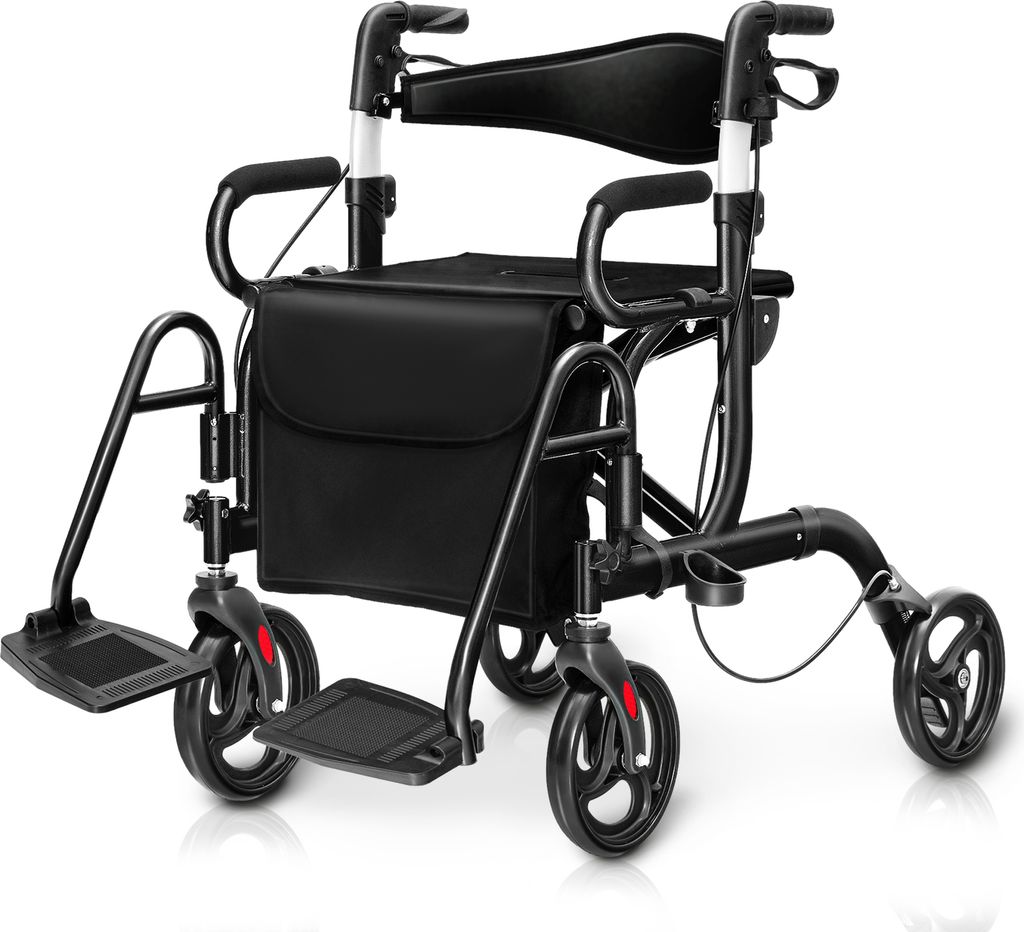 COSTWAY 2 in 1 Sedia a rotelle e deambulatore pieghevole e Immagine del prodotto 