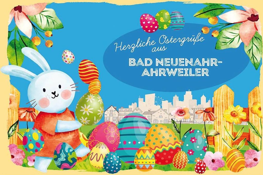 vianmo Holzschild 12x18 cm Ostergrüße BAD NEUENAHR-AHRWEILER