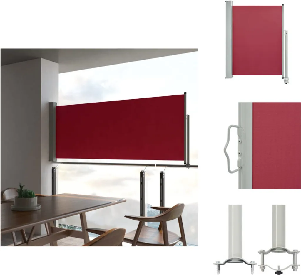 Tenda da Sole Laterale 100x300 cm Rosso vidaXL | Design e Privacy