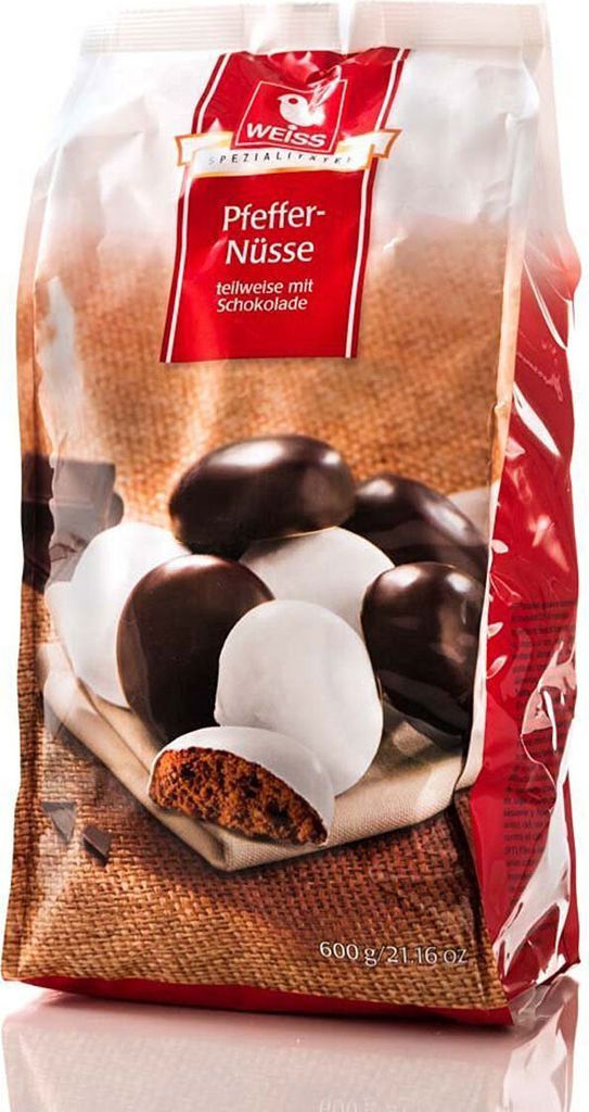 Weiss Pfeffernüsse mit Zartbitterschokolade glasiert Produktbild 