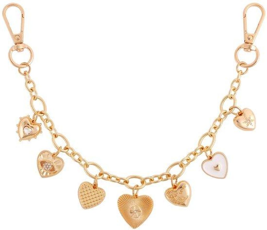 Goldener Handtas mit Kette - Nachhaltiges Design mit Herz Anhänger - 29 cm
