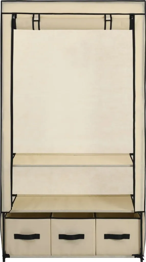 vidaXL Armadio crema 87 x 49 x 159 cm tessuto - 2