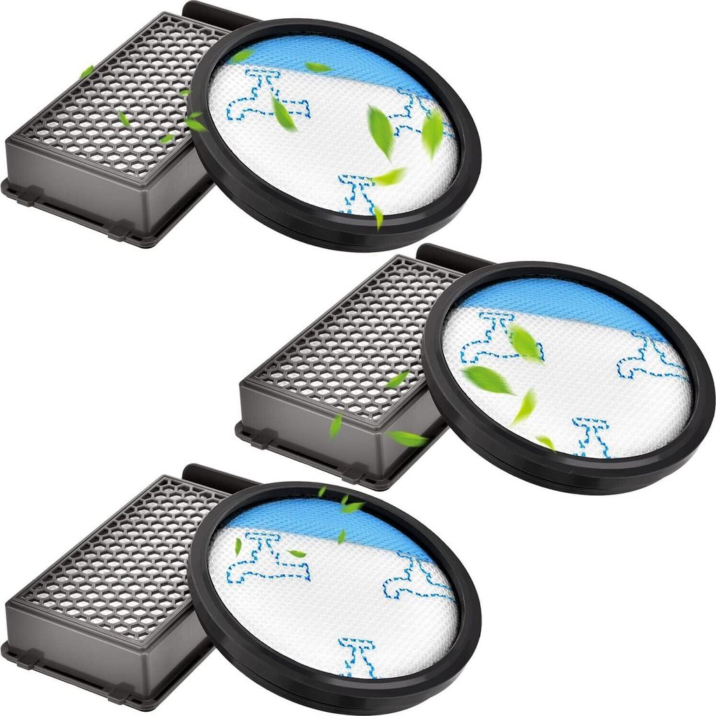 3er-Pack HEPA-Filterset für Rowenta Compact Power Cyclonic Force Bagless Staubsaugerfilter wie RO3731EA, RO3753EA RO3786EA RO3798EA RO3718EA RP372...